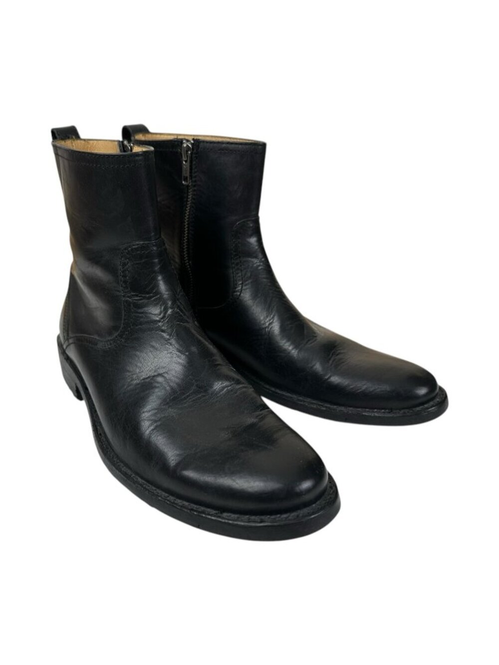 Frye Leather Ankle Boots Men’s 10D Side Zip Classic  Harness Rugged Artisan